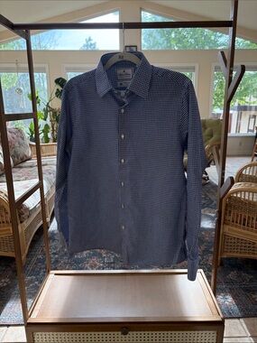 Brooks Brothers Navy and White Gingham Dress Shirt